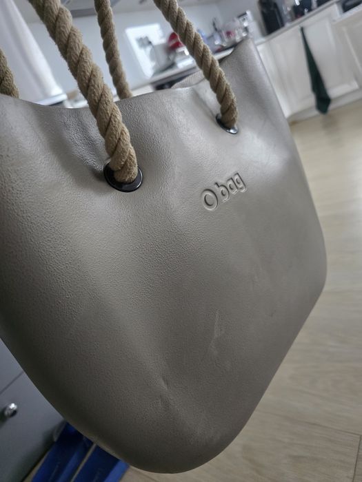 O bag torba kolor beżowy dodatkowe uchwyty