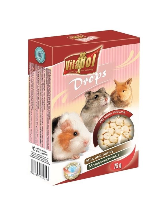 Dropsy mleczno-miodowe dla gryzoni i królika 75 g