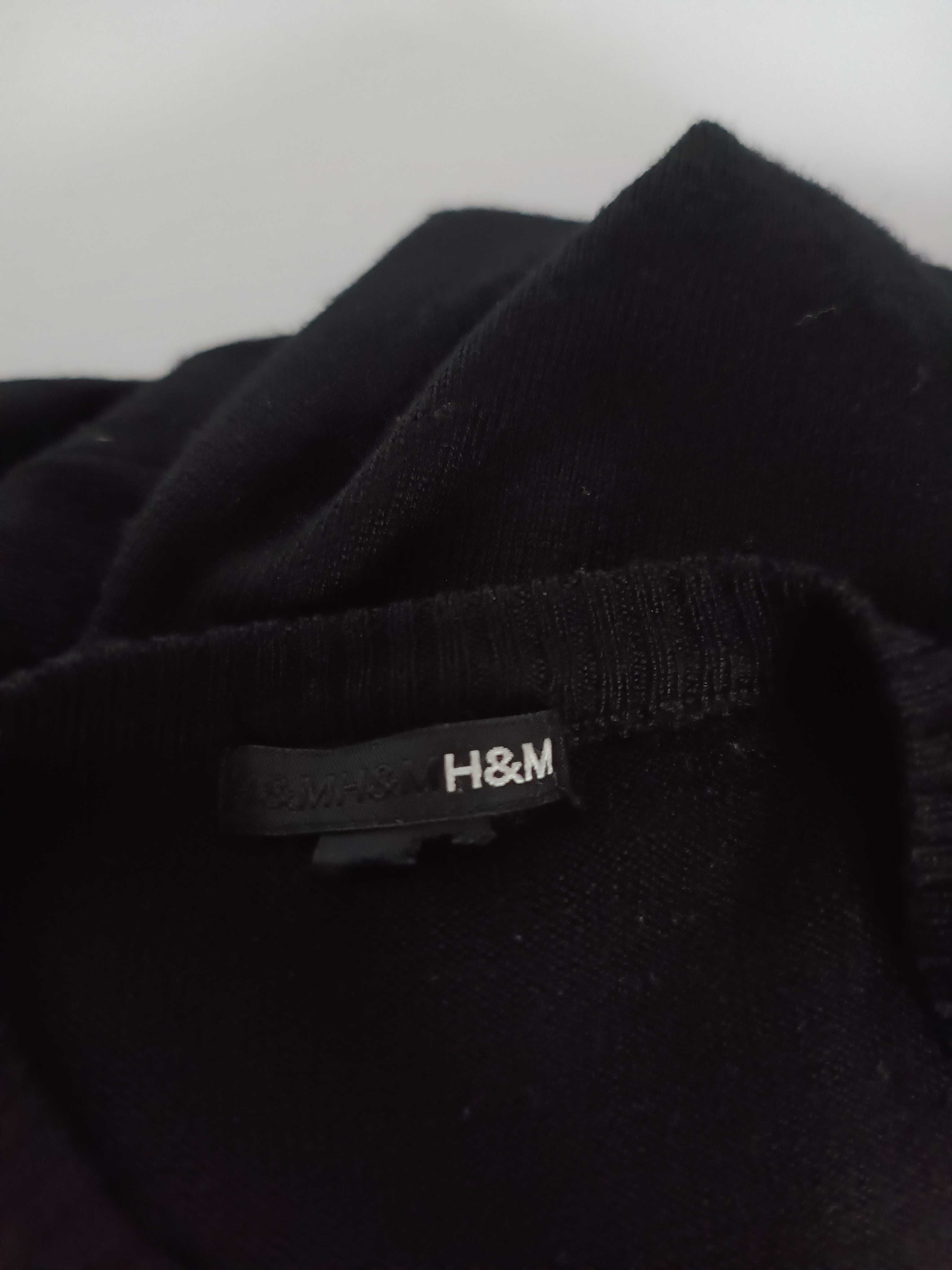 Czarna sukienka sweterkowa z wełną damska H&M 40 L