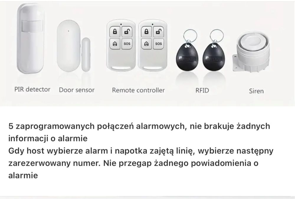 Inteligentny Alarm  wifi 2g Tuya pg108 Nowy