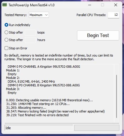 Оперативна пам'ять Kingston DDR4 16 Gb (8+8) 2400 МГц KVR24N17S8/8