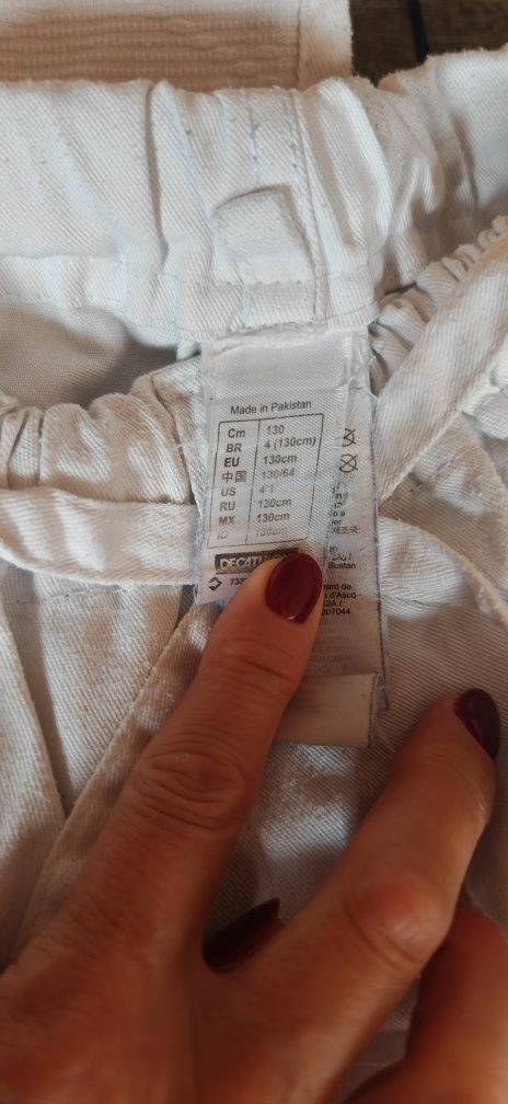 Kimono komplet OUTSHOCK Judo 350 wzrost 130cm 8-9 lat biały pas adidas