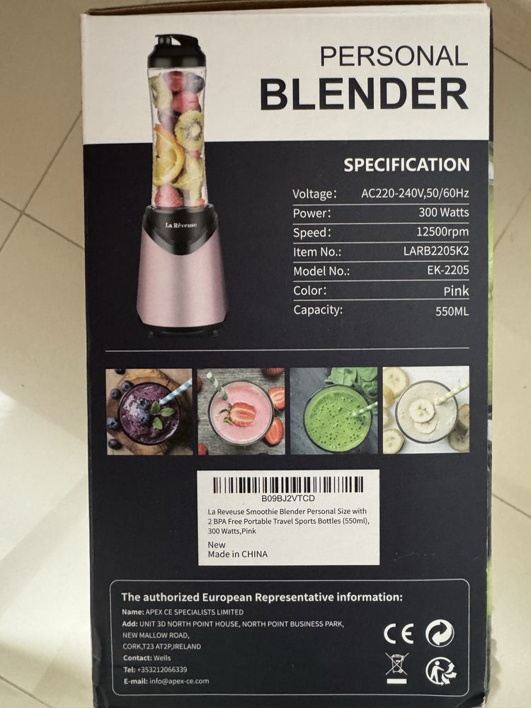 Blender Kielichowy do Koktajli Smoothie Mikser Mocny 300W
