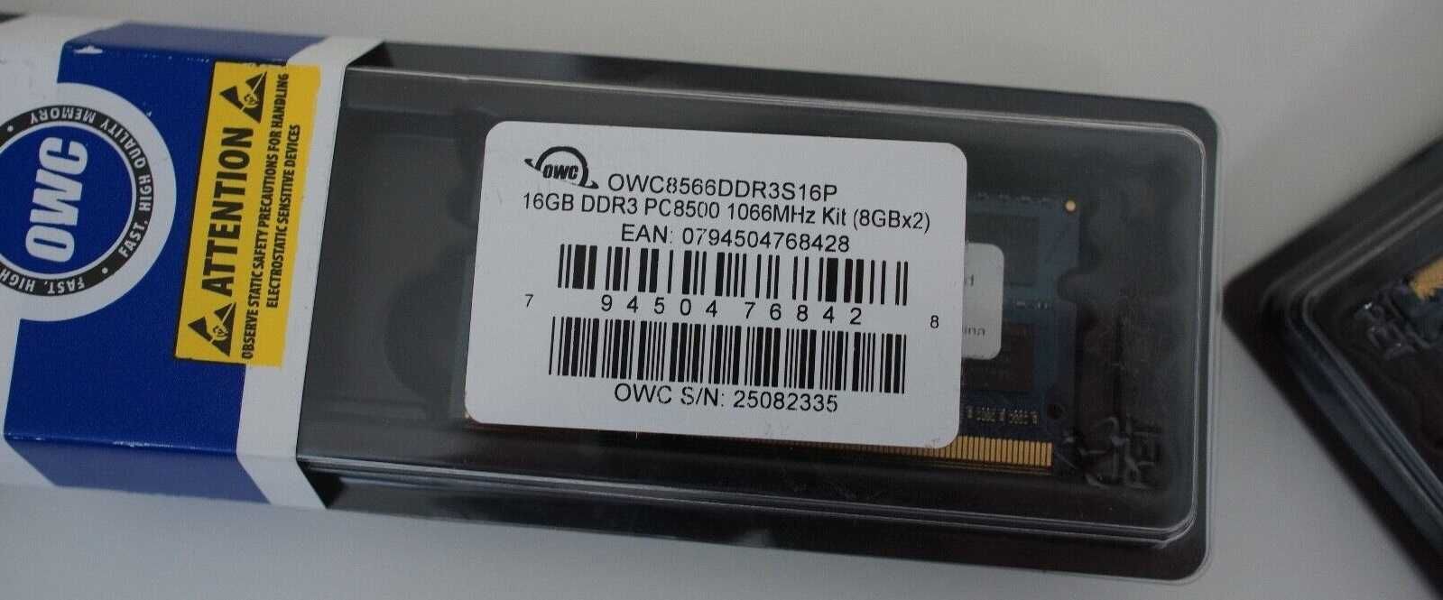 Нова пам'ять Macbook 16Gb DDR3 PC8500 1066MHz Kit (8Gbx2) OWC оригінал