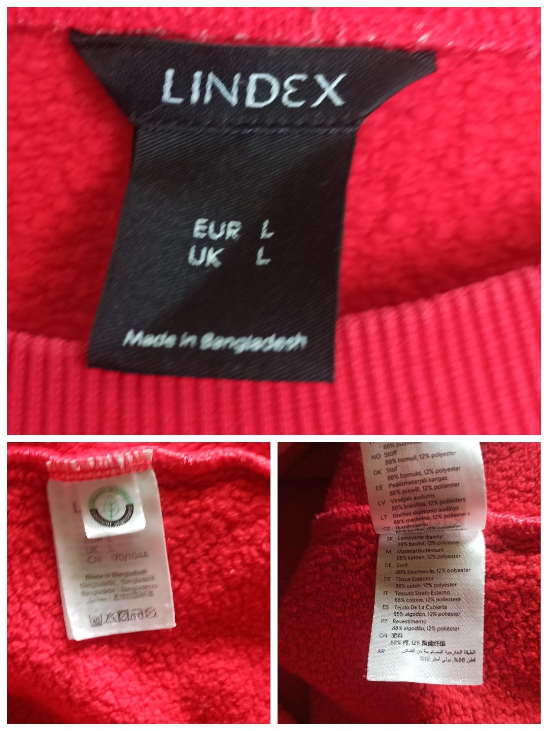 Oversize Czerwona bluza L Lindex