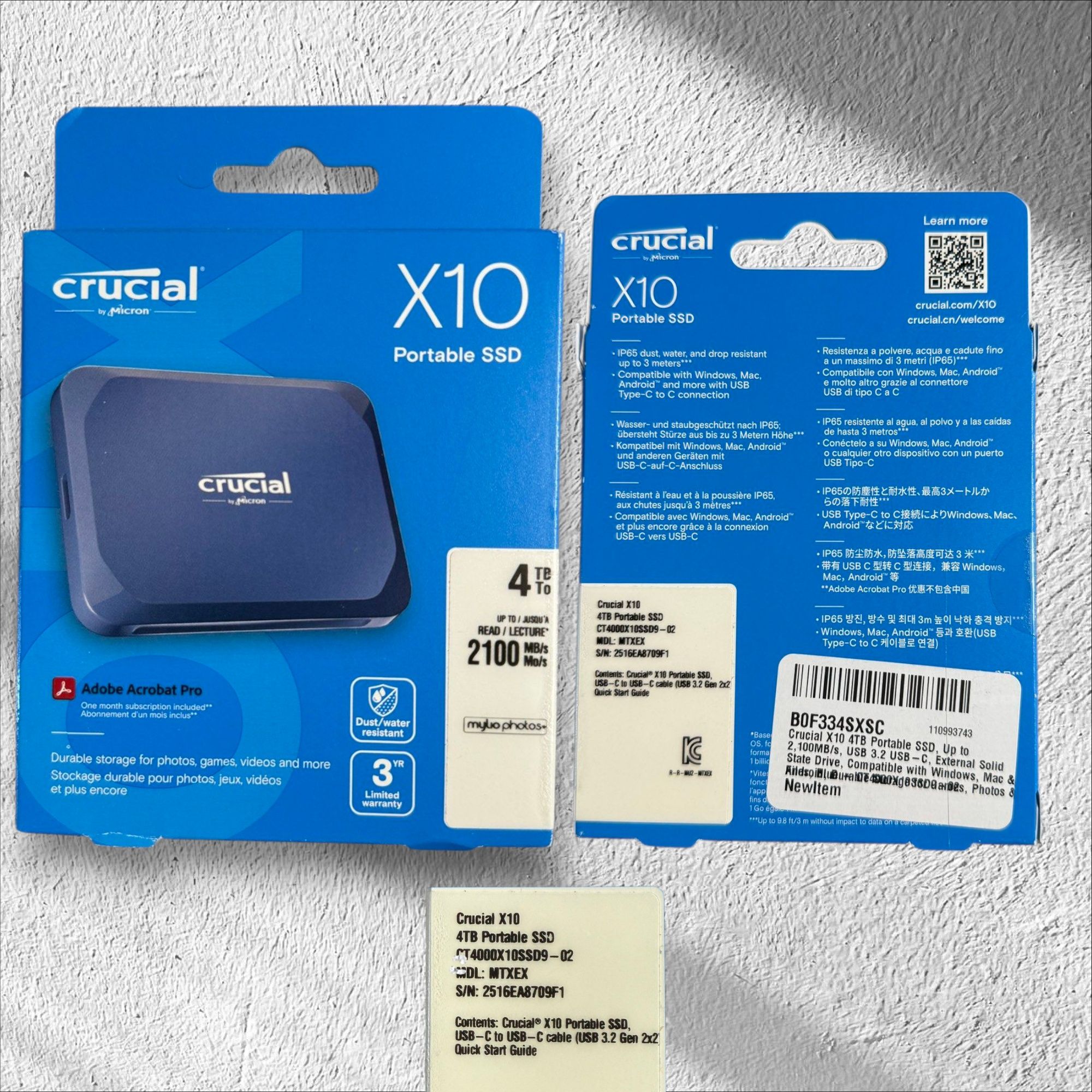 Зовнішній диск Crucial X10 4Tb 2100speed
