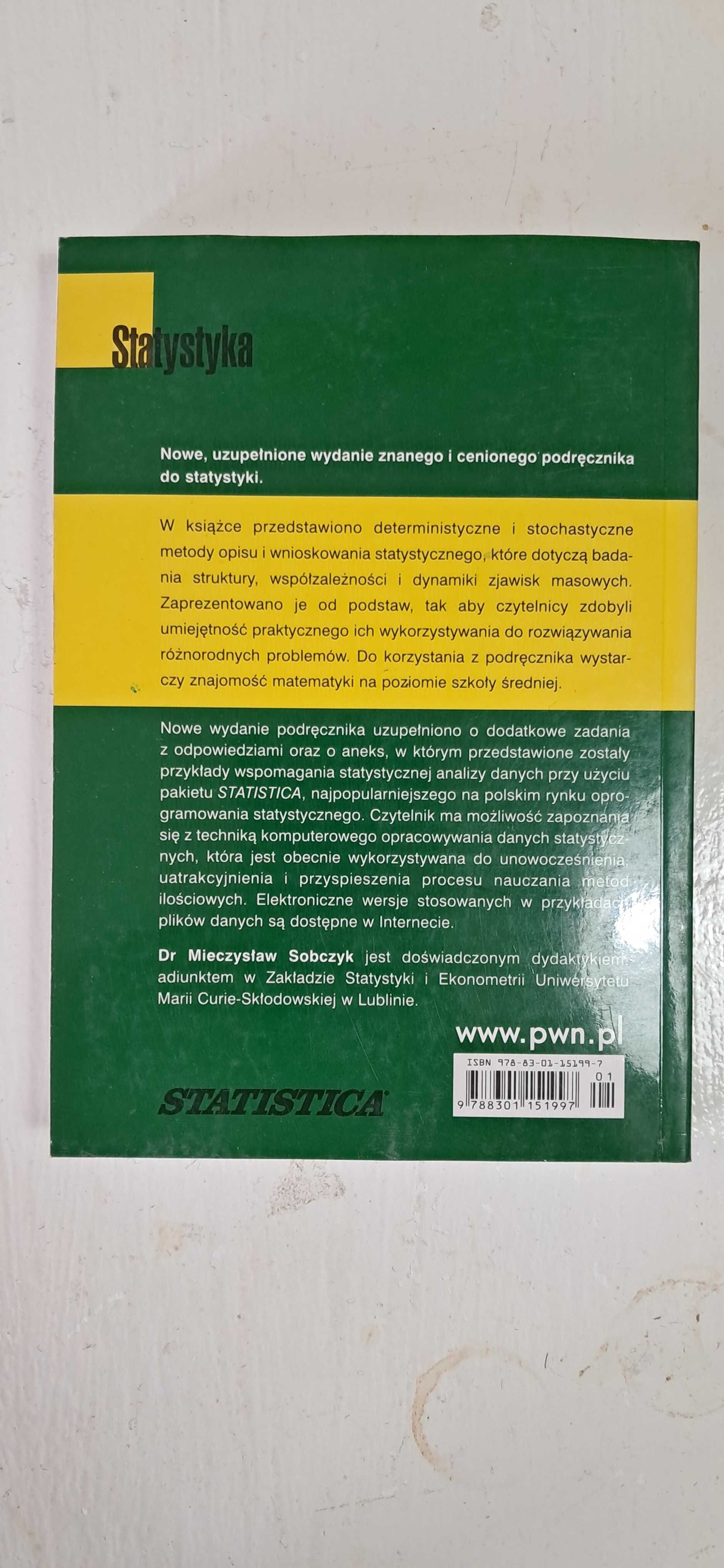 Statystyka Mieczysław Sobczyk Wydawnictwo Naukowe PWN STATISTICA