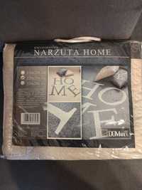 Narzuta dwustronna z napisem HOME