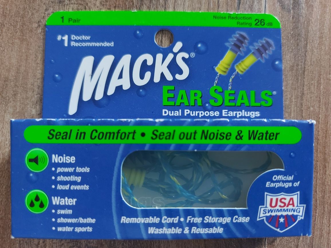 Wodoodporne zatyczki do uszu. Mack's ear seals