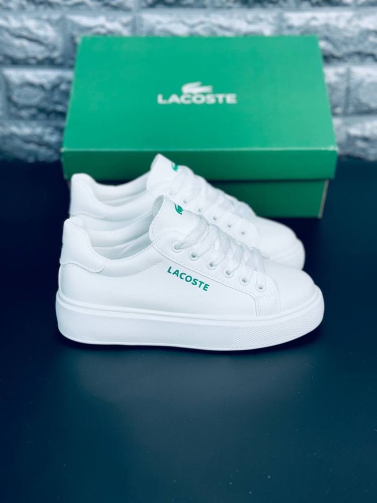 Кроссовки женские Lacoste Натуральная Кожа! Лакост кросовки белые