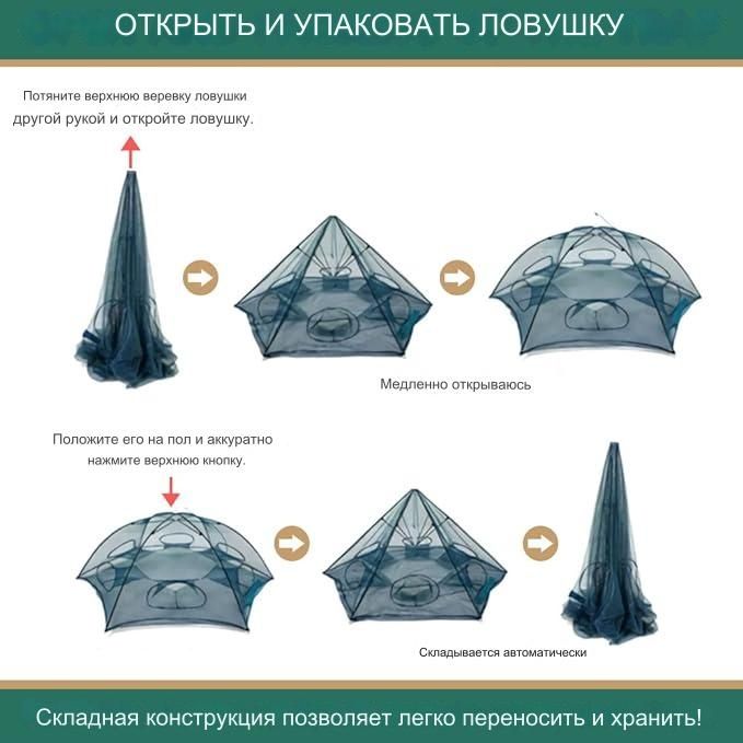 Сетка для Рыбаков - Раколовка 8 Входов - Распродажа!