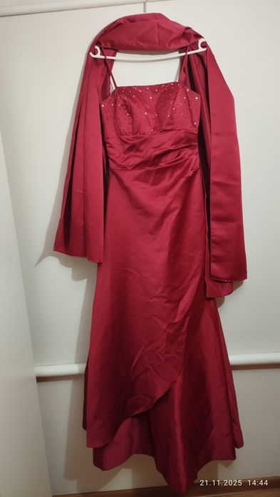 Sukienka wieczorowa długa maxi balowa studniówka wesele+ chusta