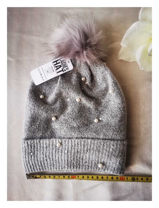 Czapka ocieplana misiem