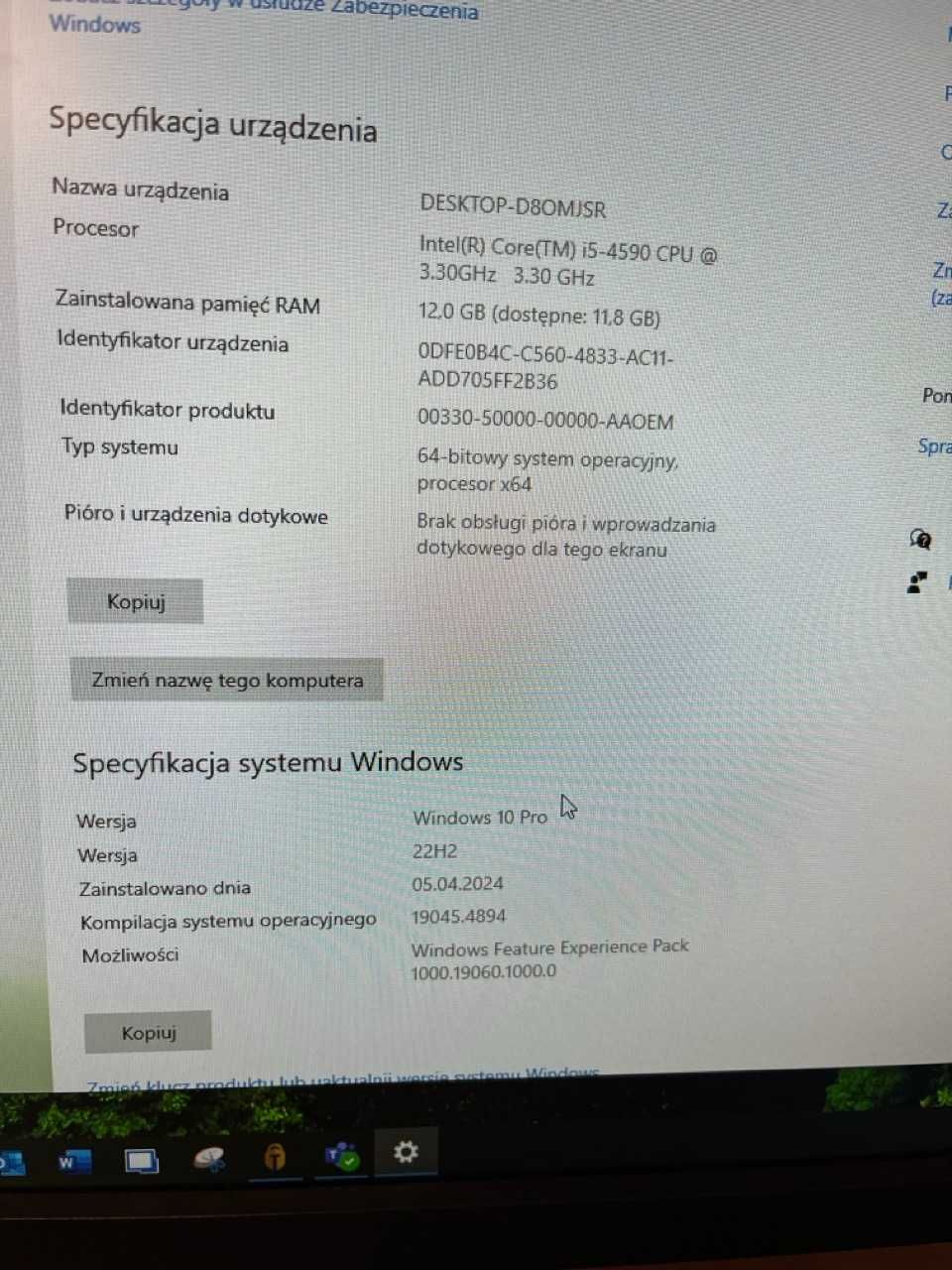 4 Monitory i komputer Intel i5-4590 / 12GB / 256GB / Windows 10 Pro
