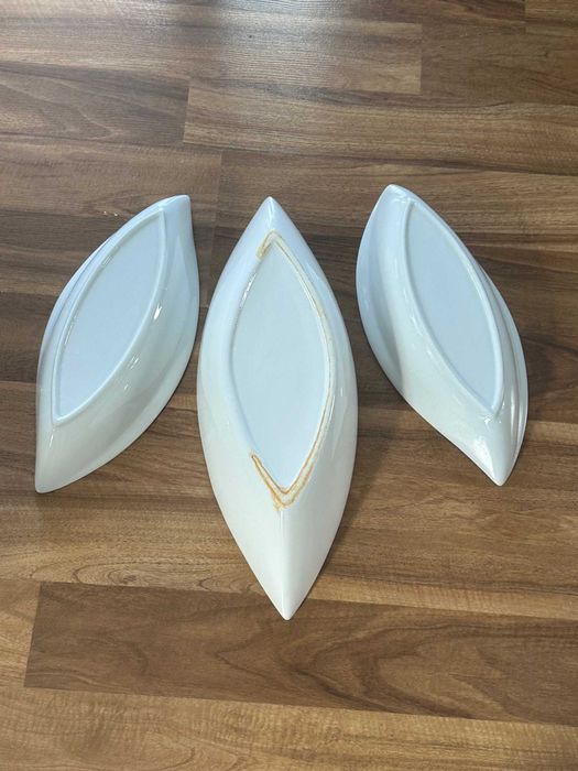 Salaterki biała ceramika design duże 3 szt