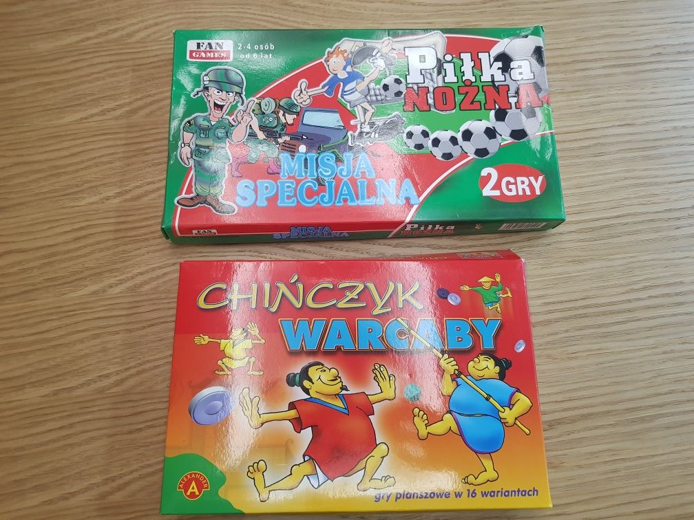 Gry Chińczyk, warcaby,  piłka nożna, misja specjalna