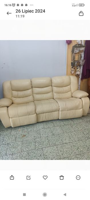 Kanapa skórzana z funkcją Relax.