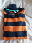 Camisola malha, laranja e azul