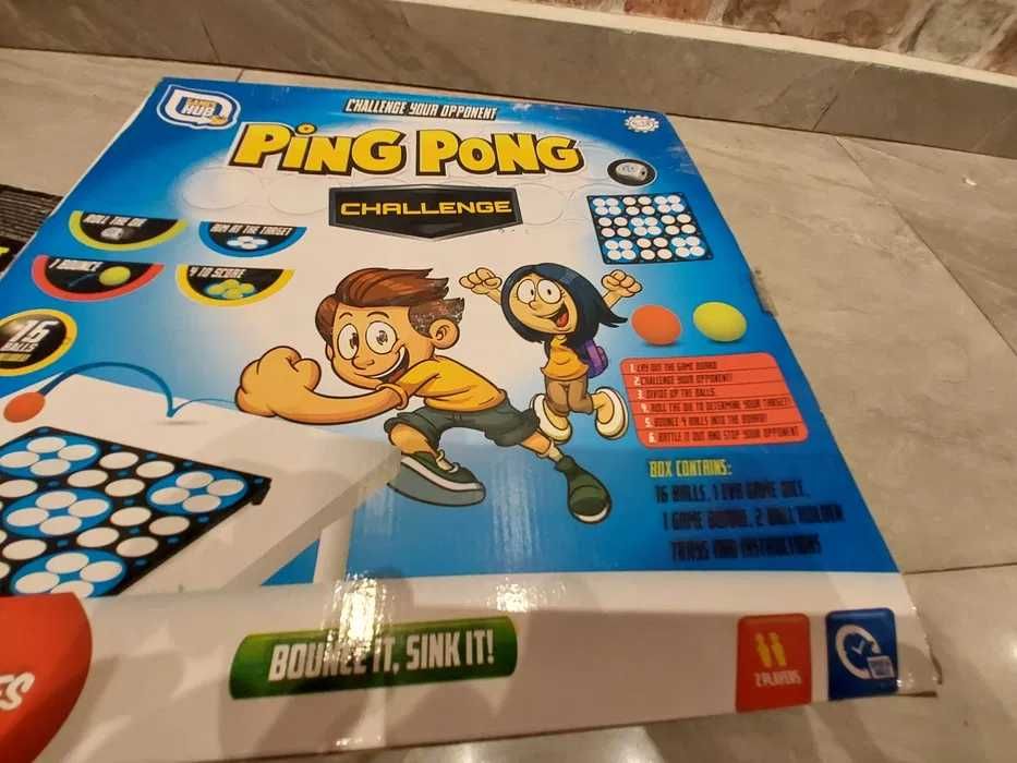 Gra ping pong Challenge. Nowa świetna. Trafianie do otworów.