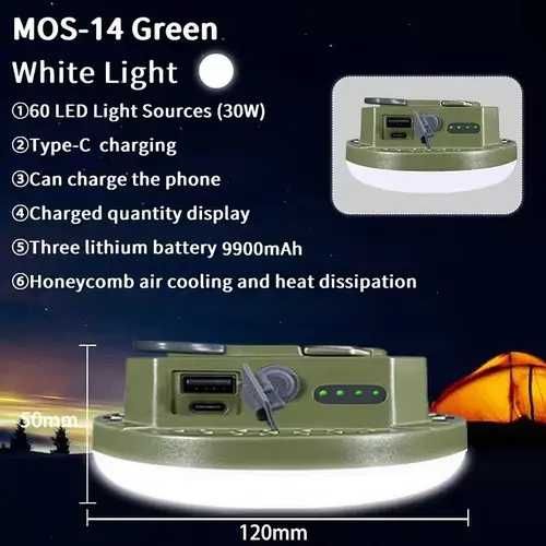 Кемпінговий led ліхтар MOSLIGHTING mos-14 9900mah 4 світлові режими