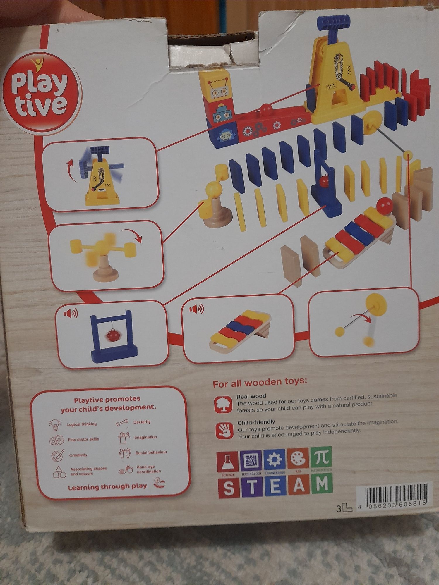 Drewniane Domino Robot Domino Run Play Tive