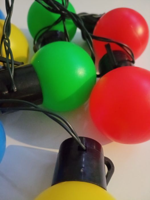 Girlanda bombkowa led choinkowe kulki kolor na baterie