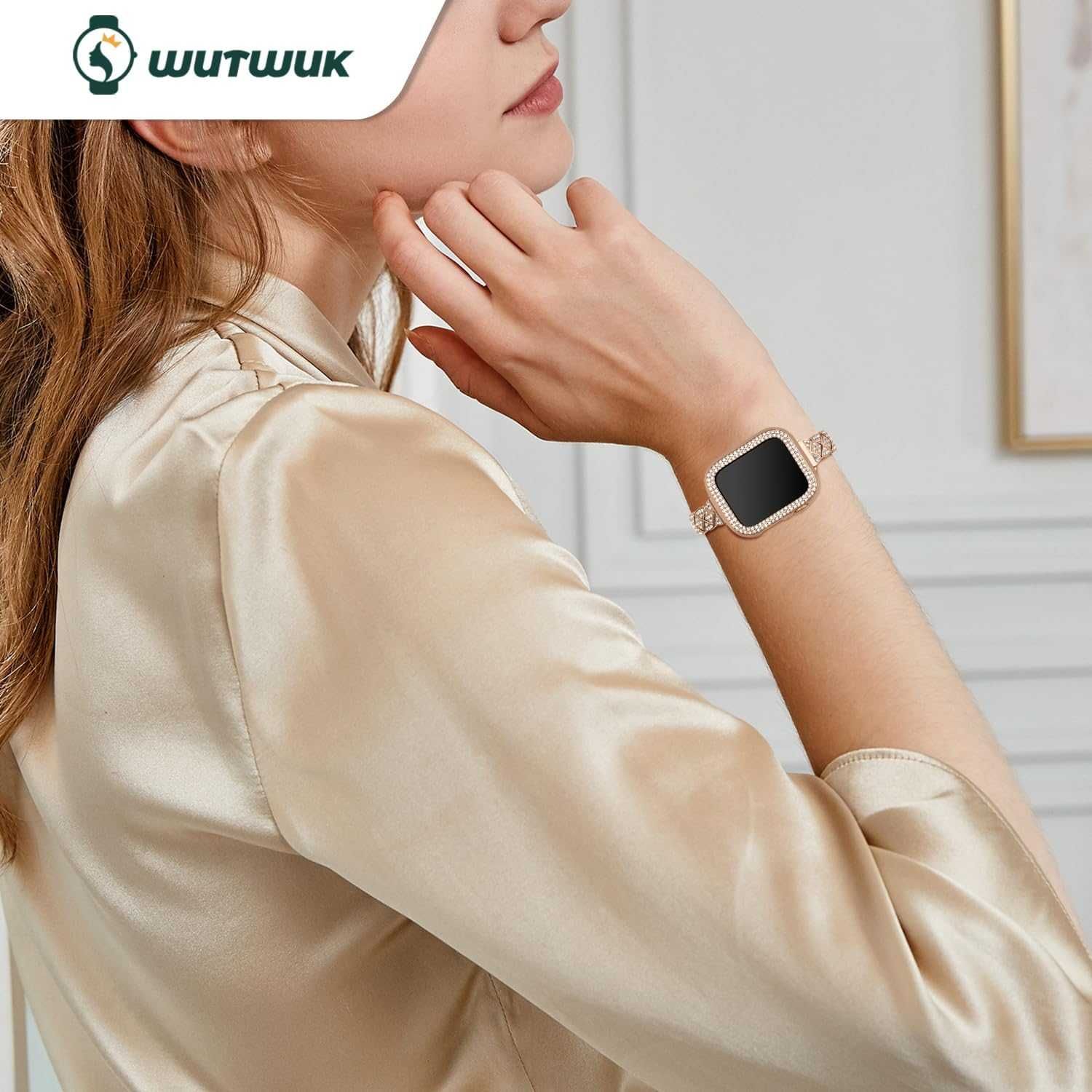 Wutwuk bransoleta diamenty Apple Watch SE 9/8/7/6/5 42/44/45/49mm
