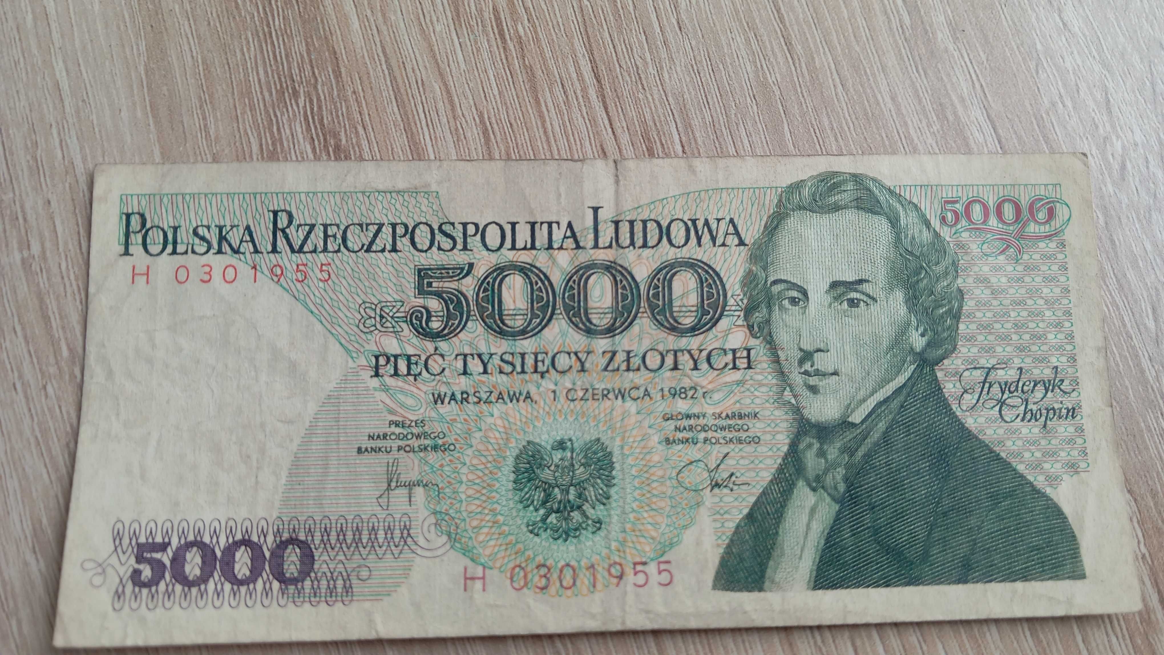 Banknoty 5000 zł Fryderyk Chopin