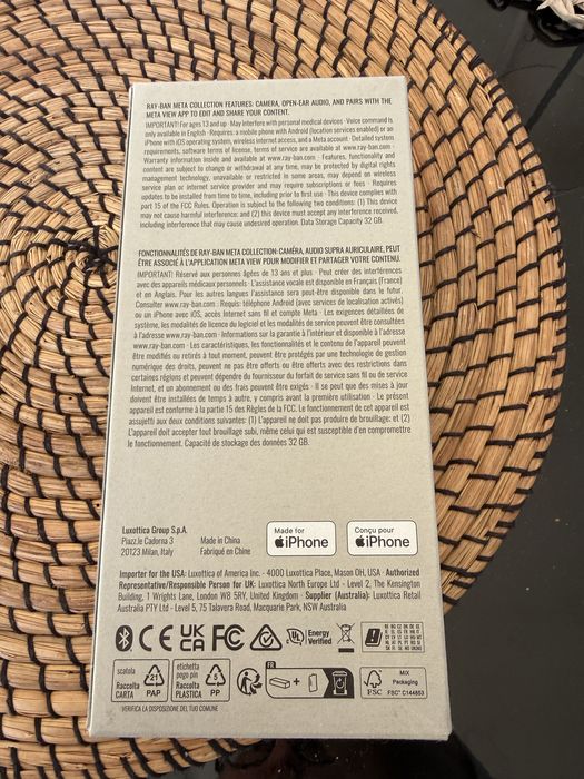 Smart okulary z AI, kamera i fotochromem, Ray-Ban Meta Wayfarer RW4008