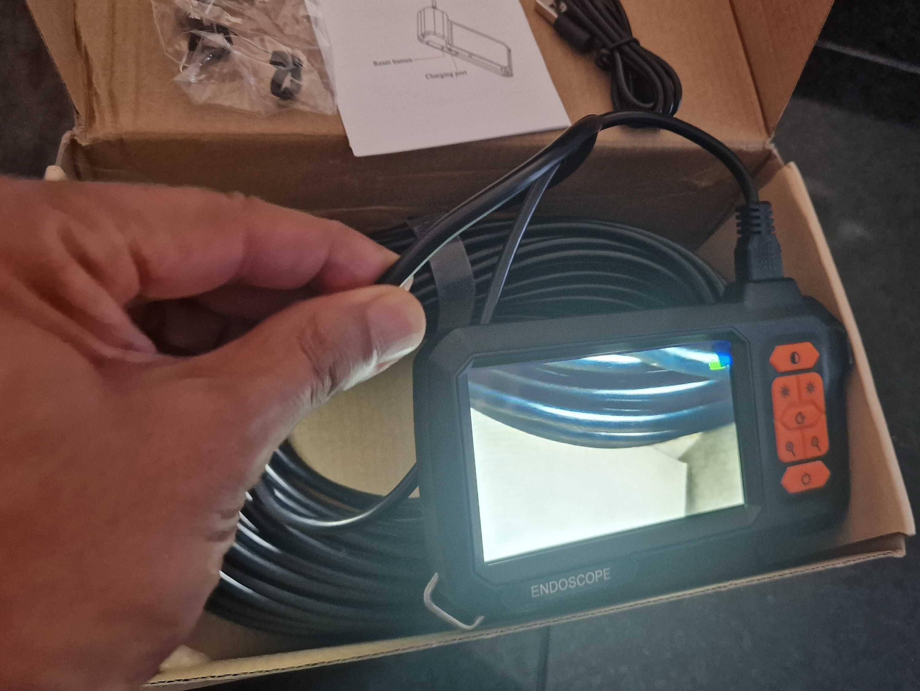 Camera Endoscópica 30m - Alta Definição e Iluminação Ajustável com LCD