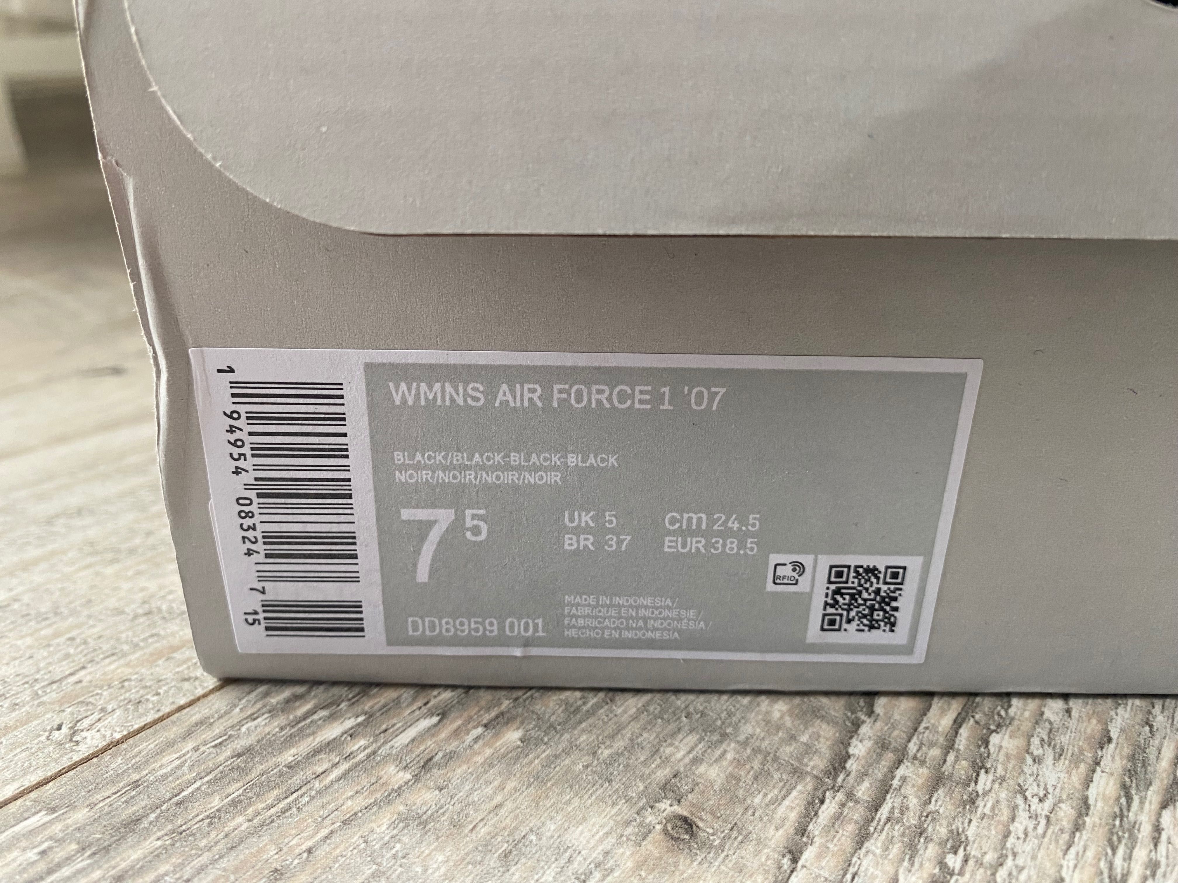 Nowe Nike air force 1 czarne r. 38,5
