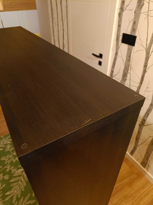 Regał kallax Ikea czarny brąz z wkładami