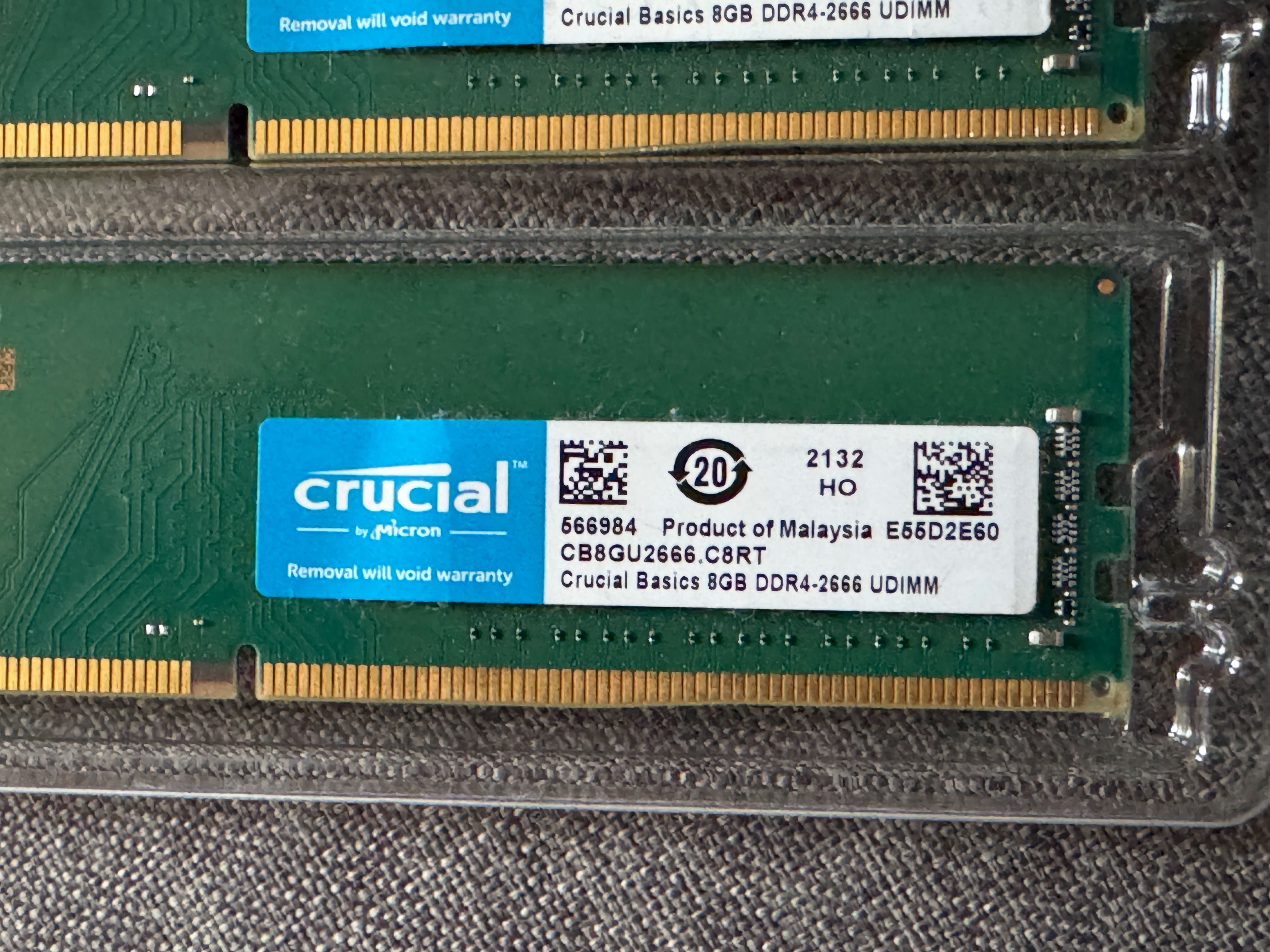 Оперативна пам'ять DDR4 8GB x2 від Crucial.