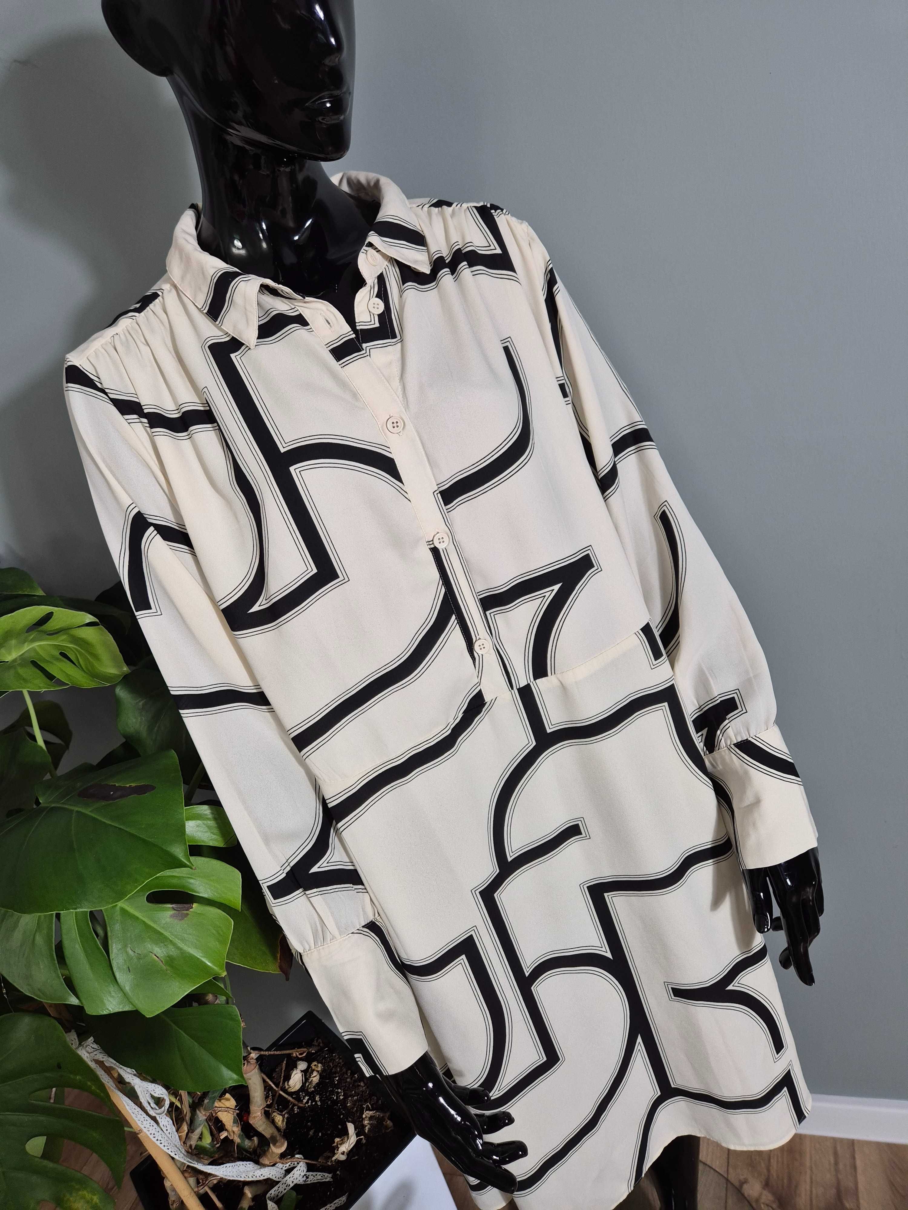 Luźna sukienka damska midi do kolana H&M 44 XXL plus size