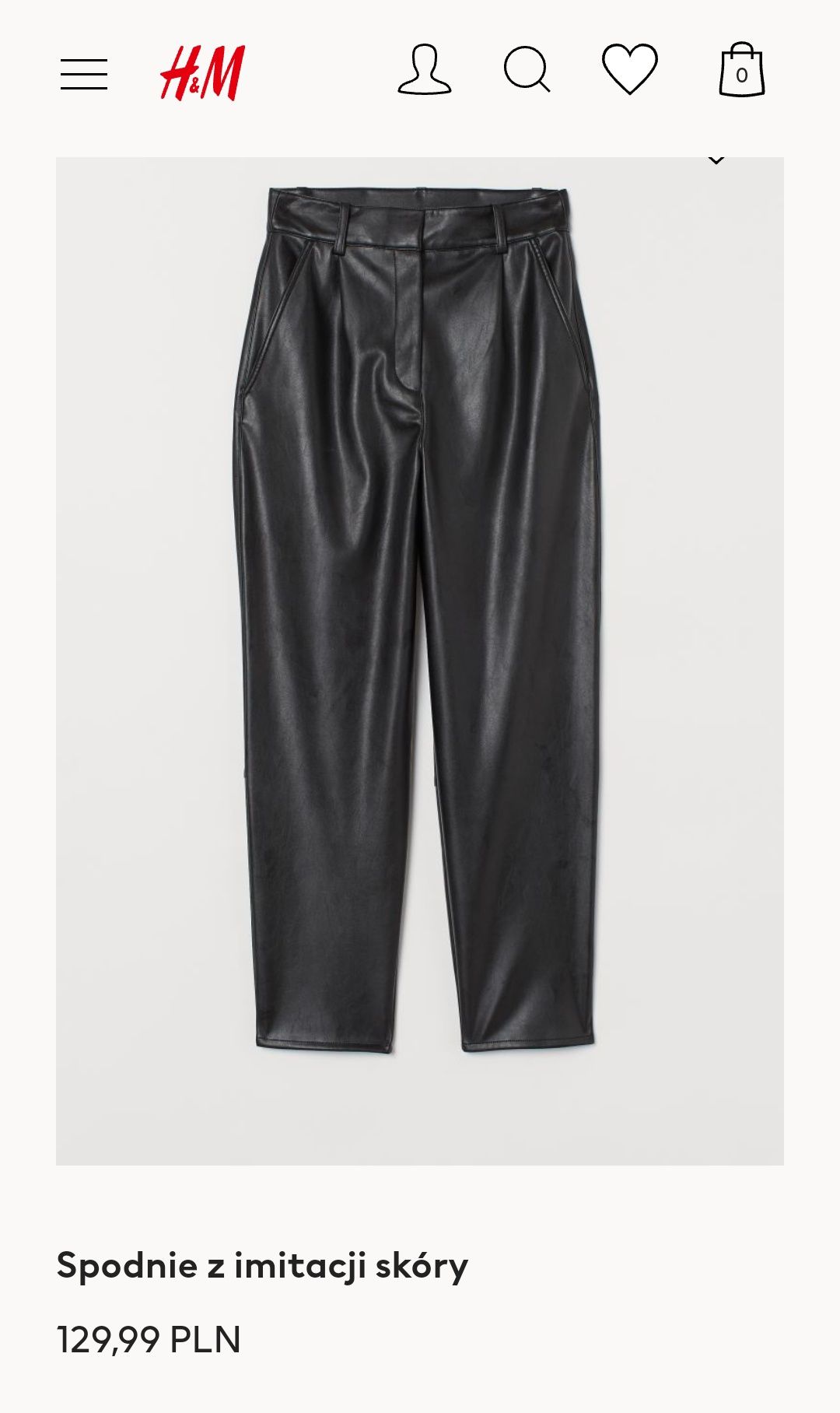 H&M skórzane spodnie damskie rXL
