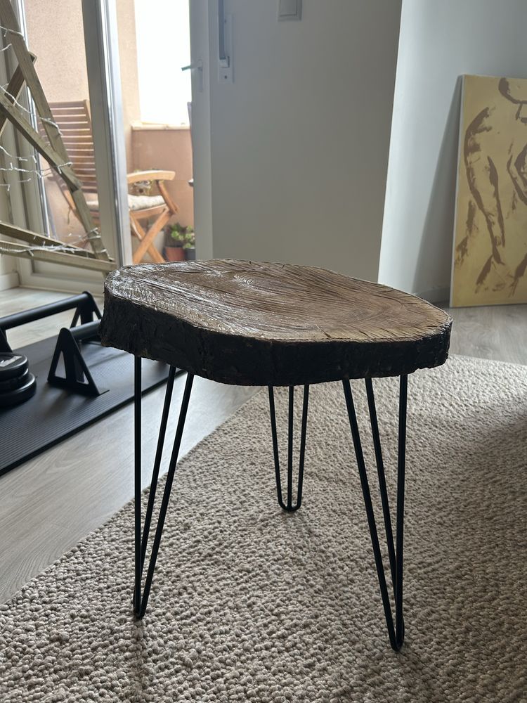 Mesa de apoio madeira ferro