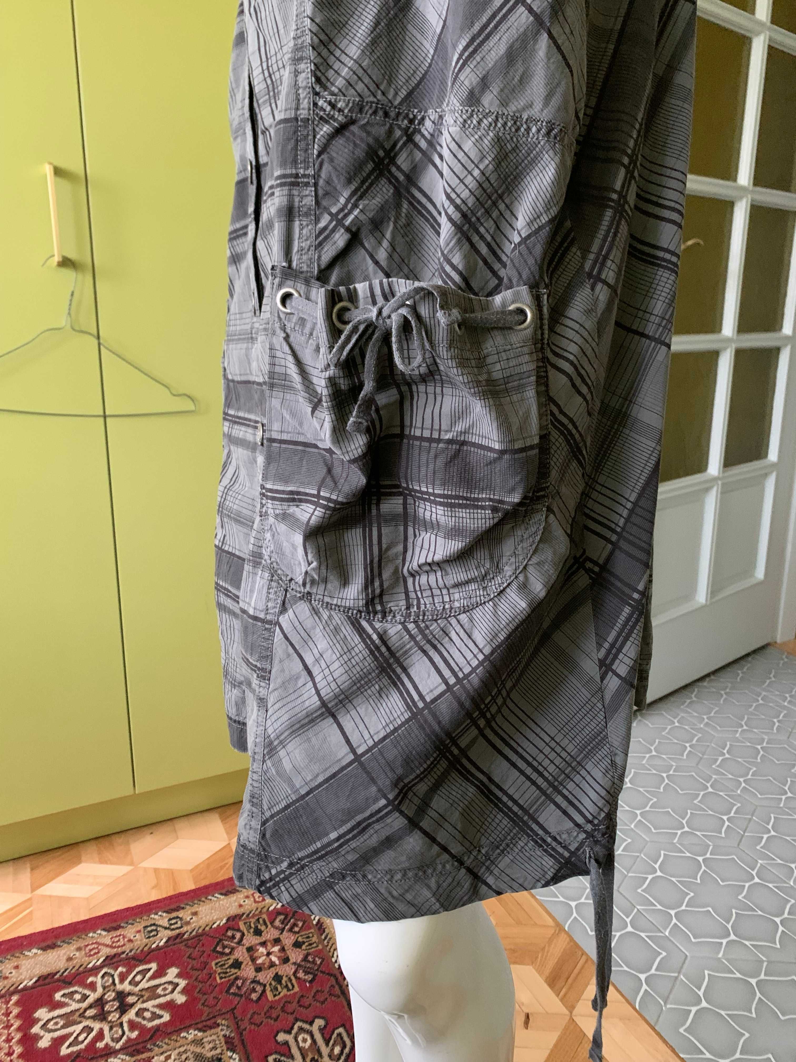 Śliczna duża sukienka princeska w szarą kratę Etam roz. 5XL 50