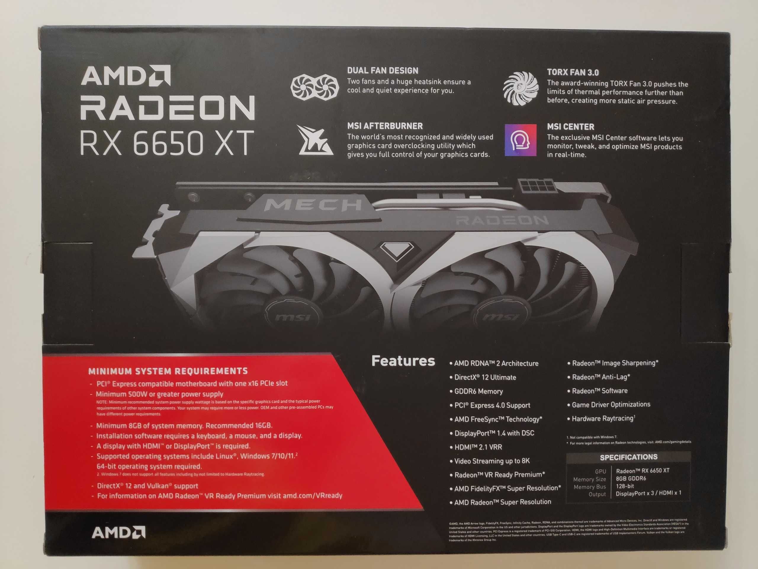 Видеокарта MSI AMD Radeon RX 6650 XT MECH 2X OC