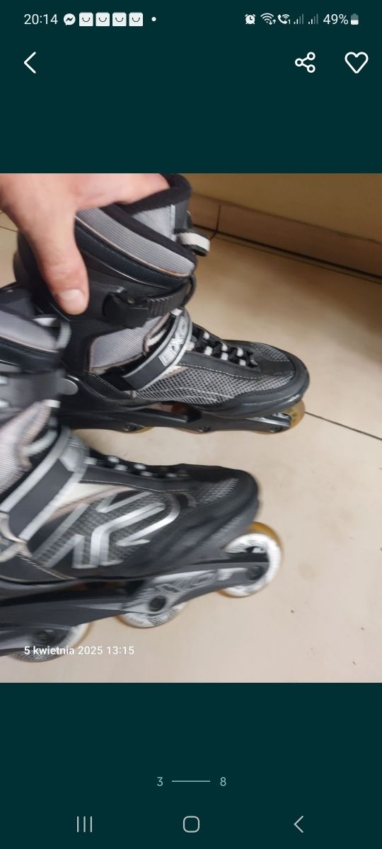 Rolki K2 Exo Speed r. 27,5 cm. Duże kółka 80mm Eu 42,5 - 43