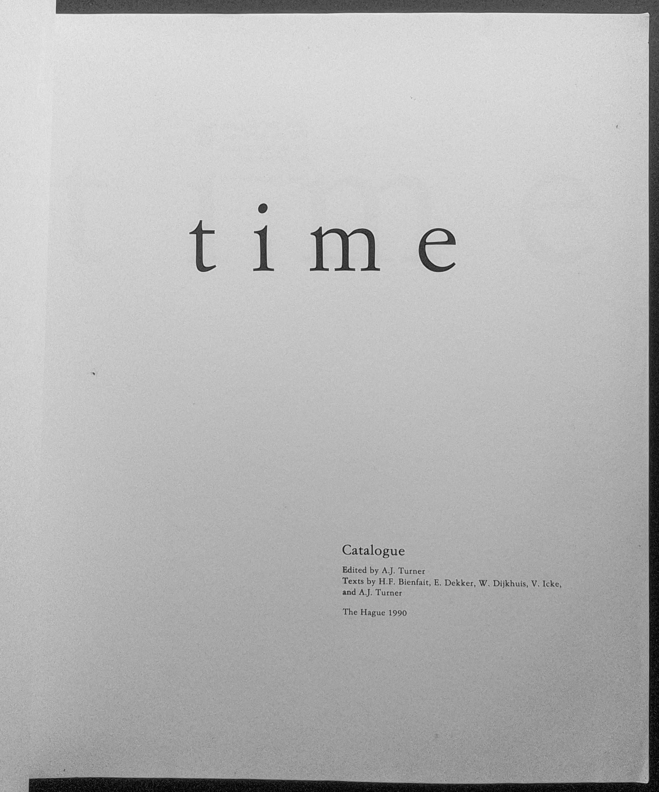 «Time: Catalogue», de A. J. Turner
