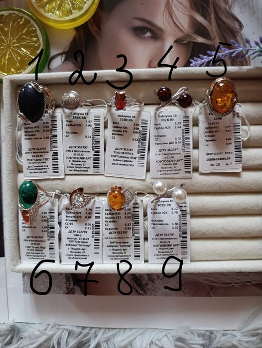 Срібні каблучки розмір 18