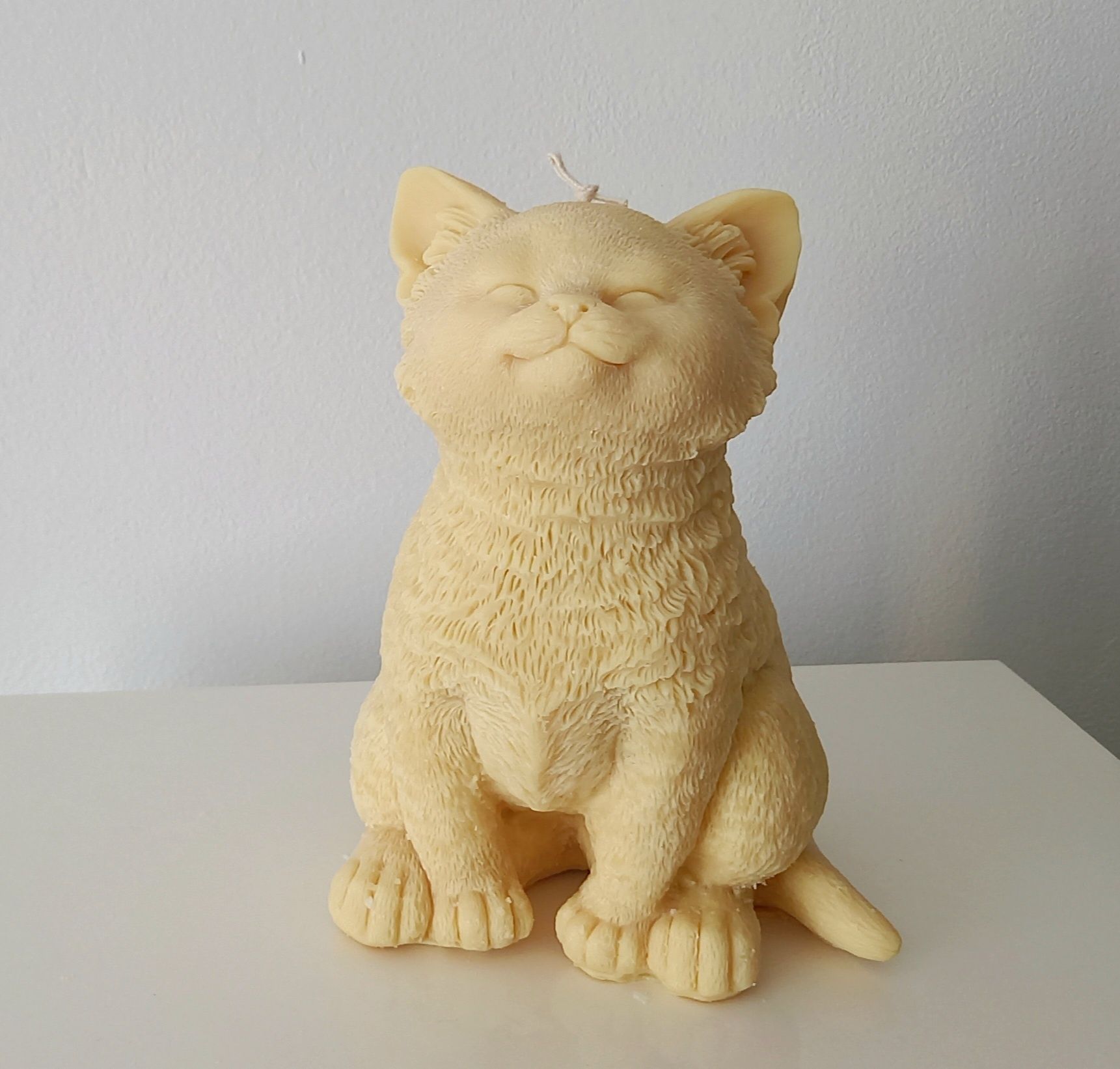 Duża świeca sojowa Siedzący kot Kotek Urocza świeca dla kociarzy