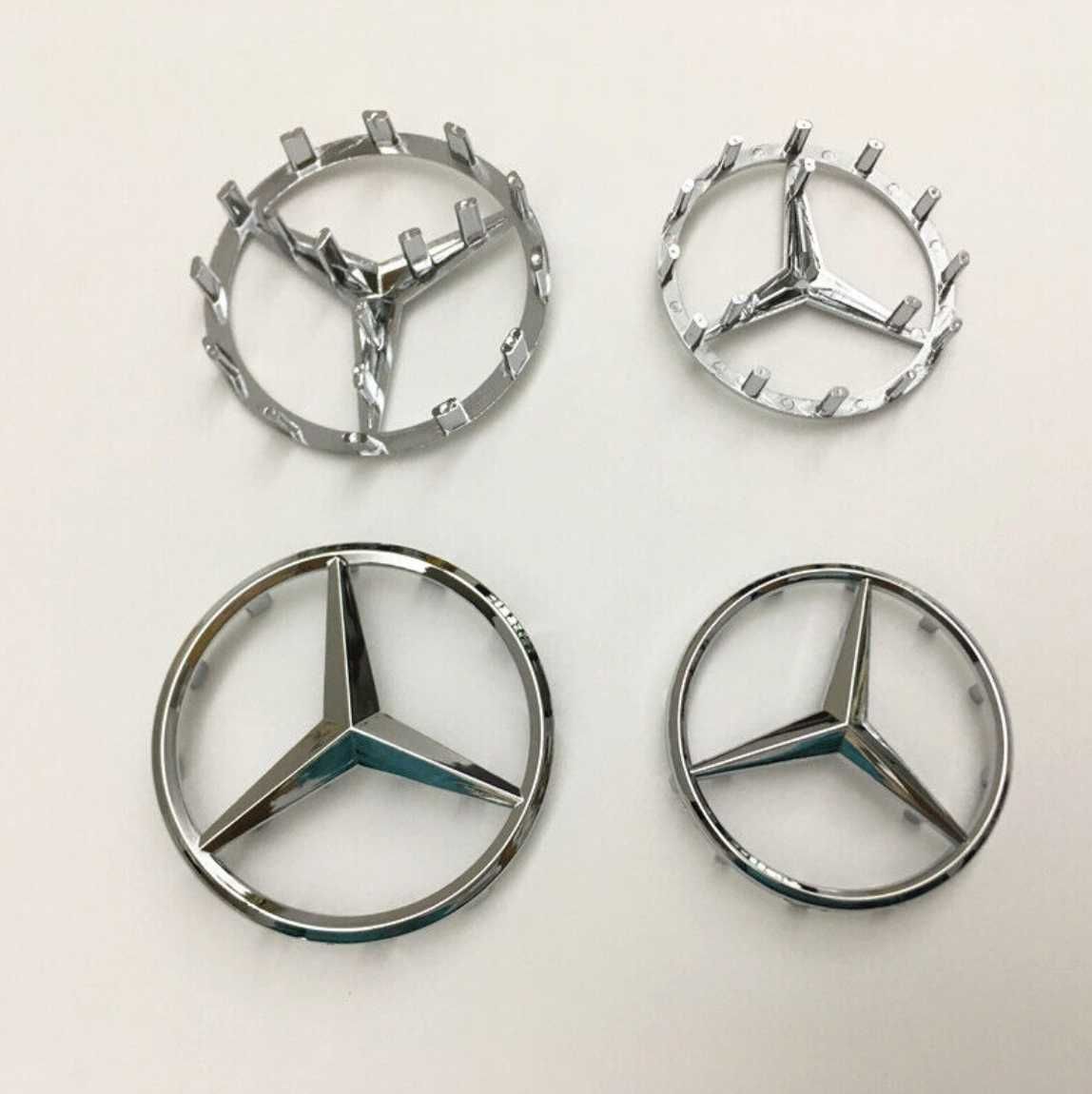Nowy emblemat gwiazda Mercedes 52mm 57mm znaczek srebrny czarny airbag