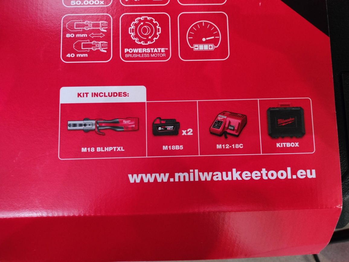 NOWA zaciskarka Milwaukee M18 BLHPT XL 502C