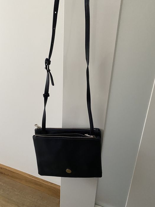 Torebka granatowa,dwukomorowa