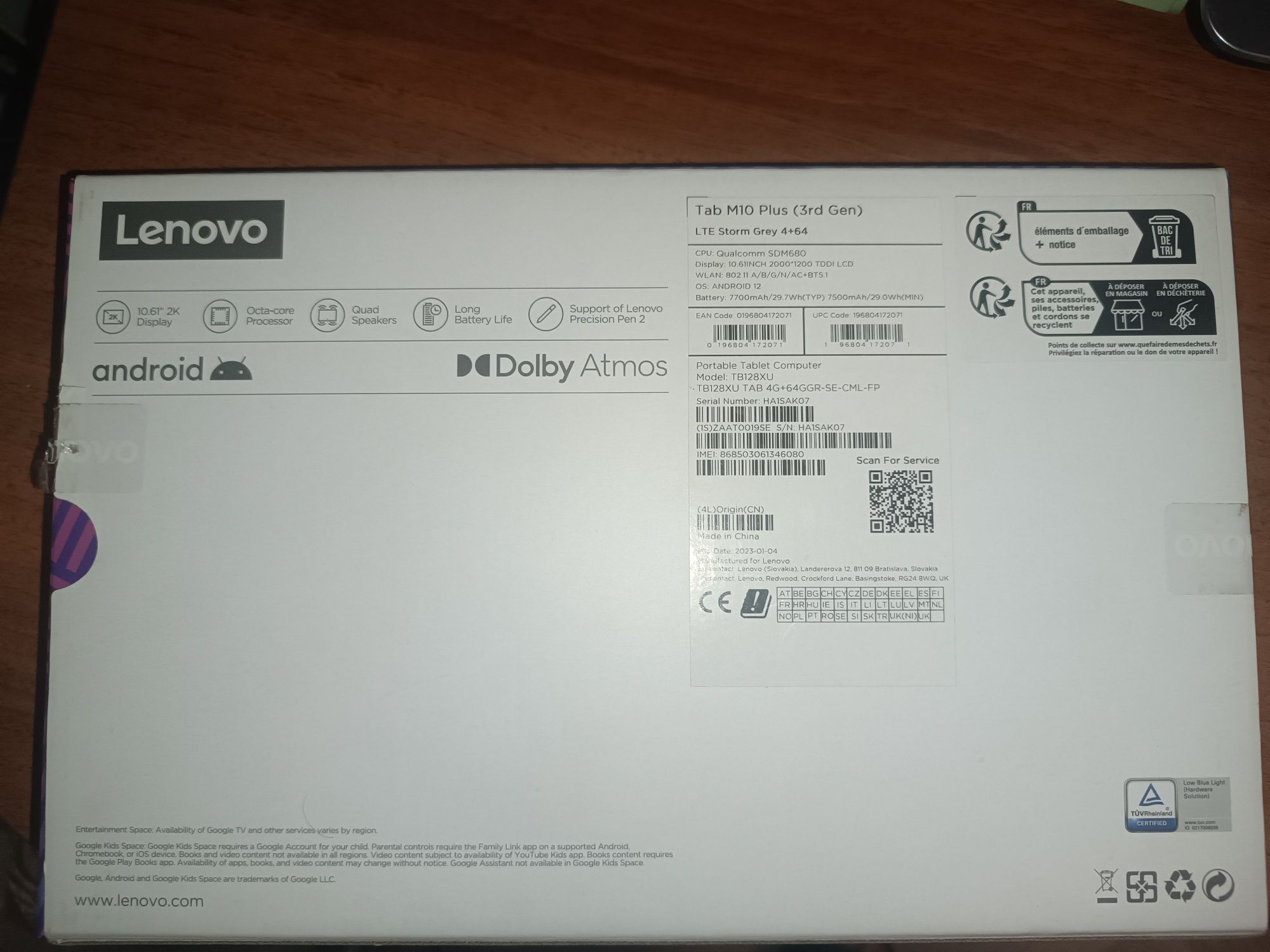 Продам планшет Lenovo tab M10 Plus (3rd Gen) 4/64
