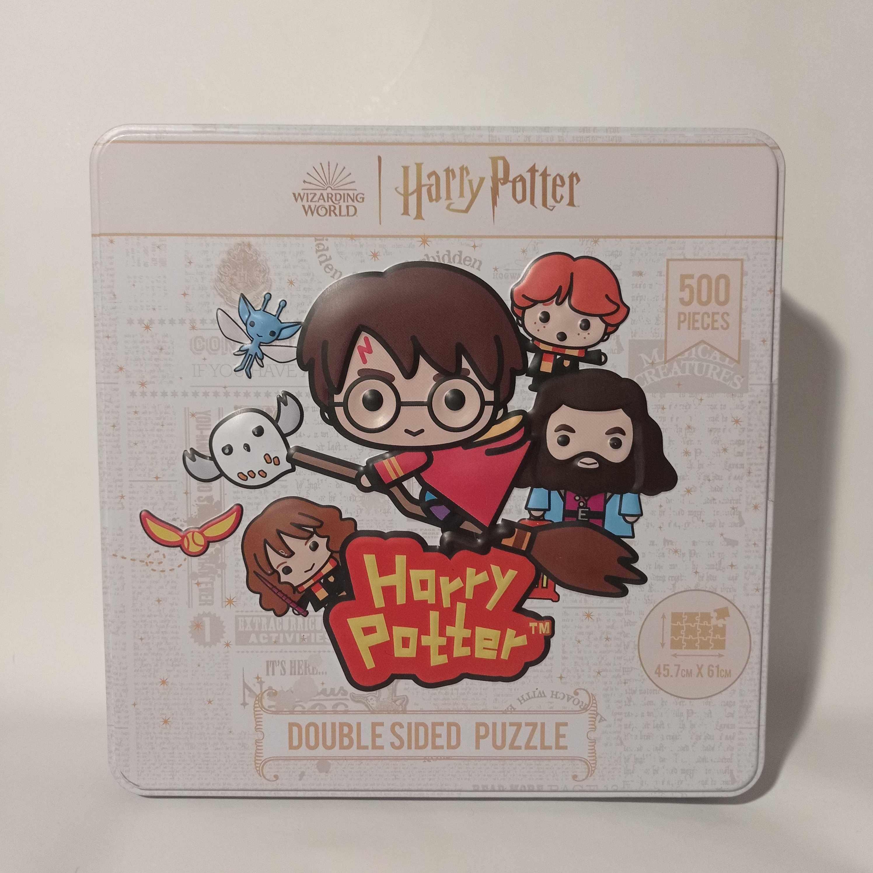 NOWE dwustronne puzzle Harry Potter w metalowej puszce 500 elementów