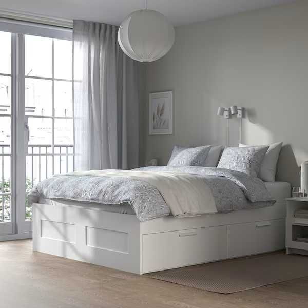 Leżanka  BRIMNES Rama łóżka z szufladamii 160x200 IKEA Nowa łóżko