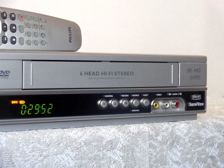 PHILIPS Combo DVD-VHS * HiFi Stereo 6Głowic SP/LP Mp3 JPEG DIVX