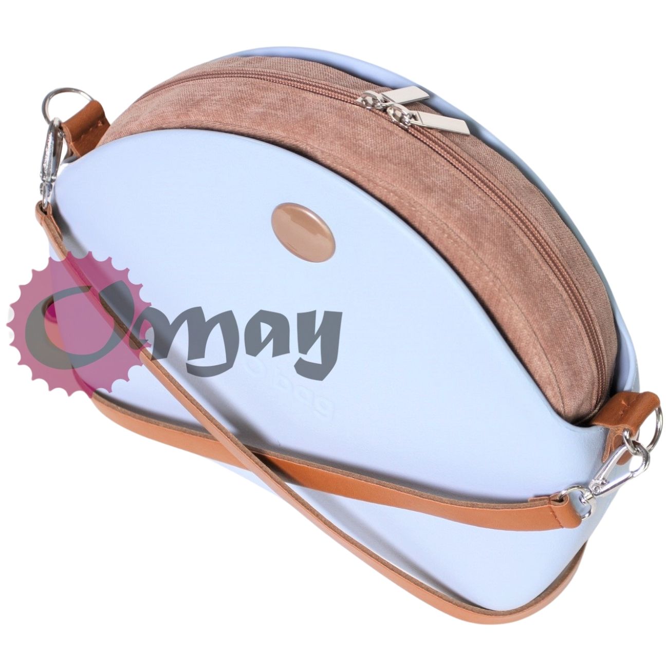 organizer OBAG MOON LIGHT welur karmelowy piasek 2kieszenie wkład OMAY